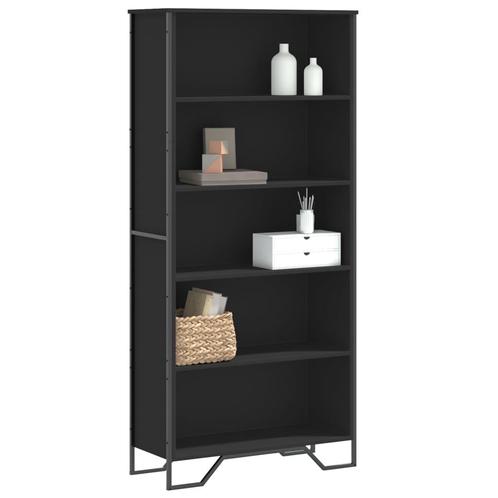 vidaXL Boekenkast 80x31x169 cm bewerkt hout zwart, Huis en Inrichting, Kasten | Boekenkasten, Nieuw, Verzenden
