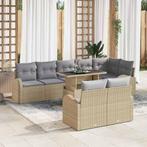 vidaXL Tuin Sofa Set 9 pcs beige en lichtgrijs 100 x 55 x 73, Tuin en Terras, Tuinsets en Loungesets, Verzenden, Nieuw, Rotan