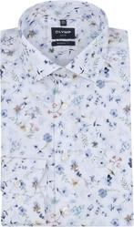 Olymp Luxor Overhemd Bloemenprint Multicolour maat 39 Heren, Kleding | Heren, Overhemden, Verzenden, Nieuw, Wit, OLYMP