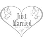 Deurbord Just Married 45cm, Verzenden, Nieuw