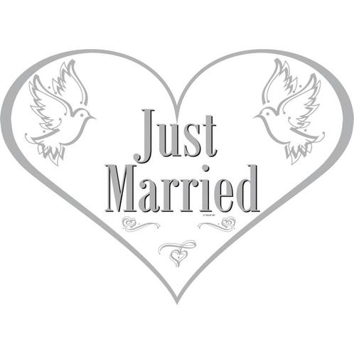 Deurbord Just Married 45cm, Hobby en Vrije tijd, Feestartikelen, Nieuw, Verzenden