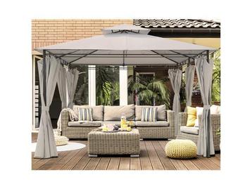 Veiling - Luxe prieel Vernazza + LED-verlichting   -Beige- beschikbaar voor biedingen