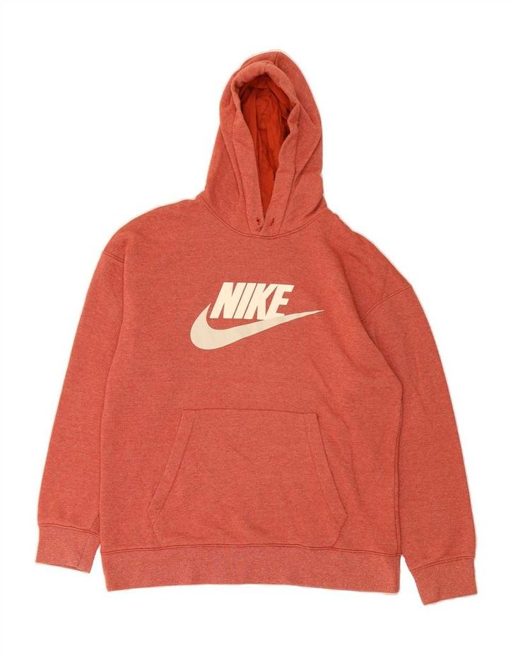 NIKE Mens Graphic Hoodie Jumper Large Orange Cotton, Kleding | Heren, Truien en Vesten, Verzenden