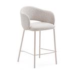 *WOONWINKEL* Kave Home Maina Counter Barstoel Beige Chenille, Huis en Inrichting, Barkrukken, Verzenden, Nieuw