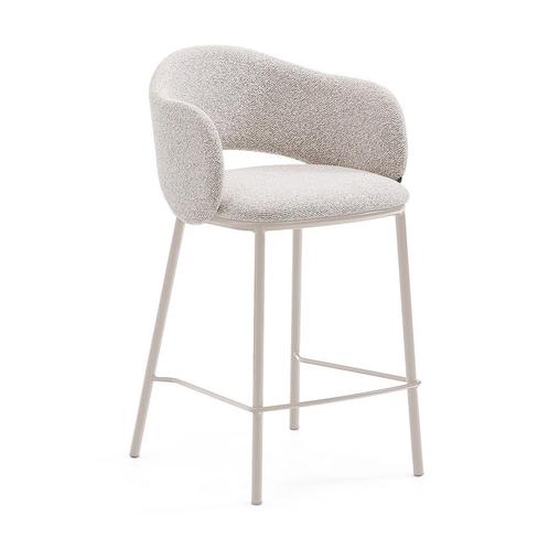 *WOONWINKEL* Kave Home Maina Counter Barstoel Beige Chenille, Huis en Inrichting, Barkrukken, Nieuw, Verzenden