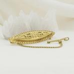 Gouden broche met Zeeuwse knopen, Sieraden, Tassen en Uiterlijk, Broches, Ophalen of Verzenden, Gebruikt, Overige kleuren, Goud