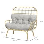 TRUUSK Rotan Fauteuil, Buitenfauteuil, Weerbestendig, 126 Cm, Tuin en Terras, Tuinsets en Loungesets, Verzenden, Nieuw