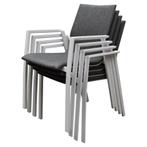 Nancy New Delhi dining tuinset 220x100x74,5 cm 5 delig wit, Tuin en Terras, Tuinsets en Loungesets, Ophalen of Verzenden, Nieuw