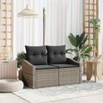 vidaXL Tuinbank met kussen Grijs 123 x 62 x 69cm poly rattan, Tuin en Terras, Tuinsets en Loungesets, Verzenden, Nieuw, Rotan