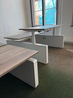 Duo Zit Sta Bureau Elektrisch - Wit Frame - Eiken Blad, Huis en Inrichting, Bureaus, Verzenden, In hoogte verstelbaar, Nieuw, Stabureau