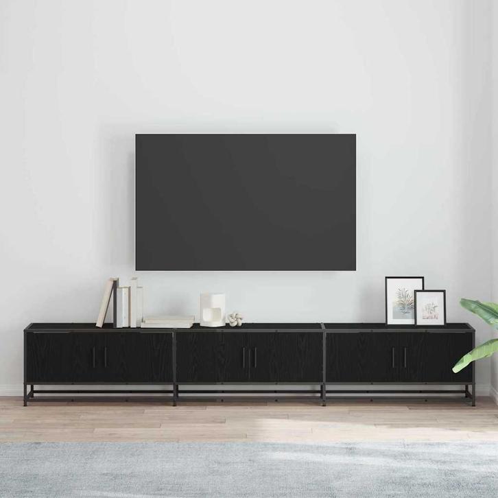 vidaXL TV-kast Zwart eiken 240 x 35 x 41 cm Bewerkt hout, Huis en Inrichting, Kasten | Televisiemeubels, Nieuw, Minder dan 50 cm