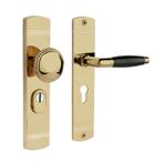 Retro buitendeurbeslag knop/klink PC55 glanzend messing, Ophalen of Verzenden, Nieuw, Koper of Messing, Klink of Kruk