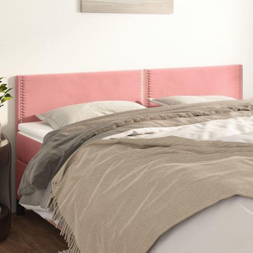vidaXL Hoofdborden 2 st 100x5x78/88 cm fluweel roze, Huis en Inrichting, Slaapkamer | Bedden, Nieuw, Stof, Verzenden