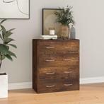 vidaXL Dressoir met 4 lades 60x30,5x71 cm gerookt eiken, Verzenden, Nieuw, 50 tot 100 cm, 25 tot 50 cm