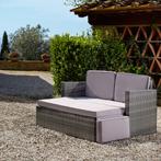 Wicker loungesofa Corfu - zwart / grijs, Tuin en Terras, Verzenden, Nieuw
