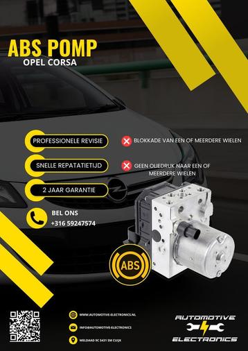 Opel Abs pomp reparatie Geen remdruk op de wielen. beschikbaar voor biedingen