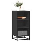 vidaXL Dressoir 35,5x35x76 cm bewerkt hout en metaal zwart, Verzenden, Nieuw, Overige houtsoorten