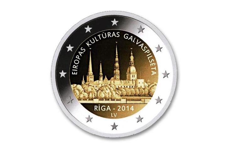 2 euro Culturele hoofdstad Riga 2014 - Letland, Postzegels en Munten, Munten | Europa | Euromunten, Verzenden