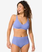 HEMA Damesstring hoge taille micro rib blauw, Kleding | Dames, Verzenden, Blauw