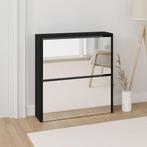 vidaXL Schoenenkast met spiegel 2-laags 63x17x67 cm zwart, Verzenden, Nieuw