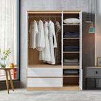 [en.casa] Kledingkast Bastheim 176x120x52 cm met 2 lades eik, Huis en Inrichting, Kasten | Kledingkasten, Verzenden, Nieuw