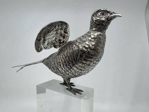 Doos - .800 zilver - Fazant tafelstuk met afneembare kop -, Antiek en Kunst, Antiek | Goud en Zilver