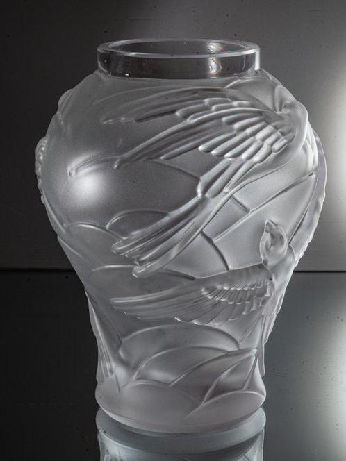 FK Glas - Vaas - Vogels in de vlucht (XL) - Hoogte 24 cm /, Antiek en Kunst, Antiek | Glas en Kristal