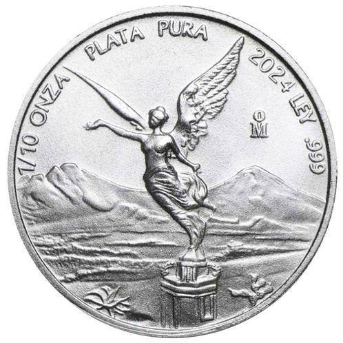 1/10 oz Silver, Mexico Libertad 2024, 1/10 ounce zilver munt, Postzegels en Munten, Edelmetalen en Baren, Zilver, Verzenden