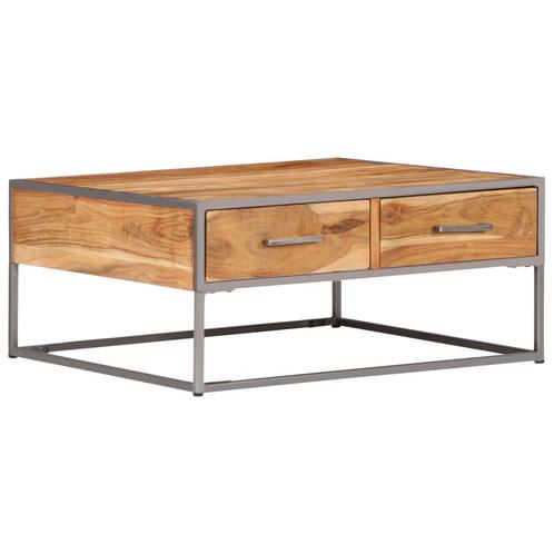 vidaXL Salontafel 75x75x35 cm massief acaciahout, Huis en Inrichting, Tafels | Salontafels, 50 tot 100 cm, Nieuw, Overige houtsoorten