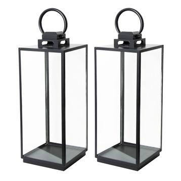 Set van 2 Michigan Windlicht Zwart Large Tuinaccessoires beschikbaar voor biedingen
