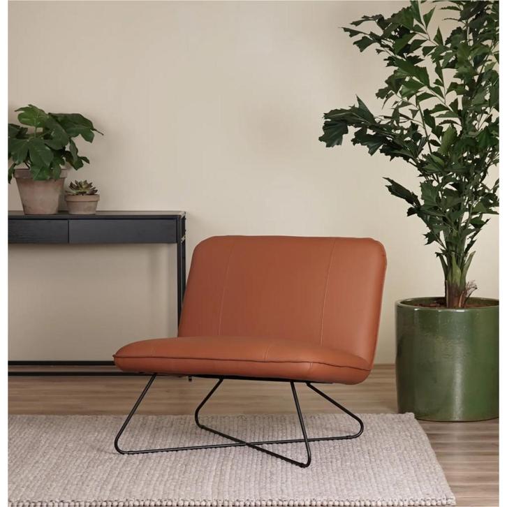 Smile - Toledo leer Cognac, Huis en Inrichting, Fauteuils, 75 tot 100 cm, 75 tot 100 cm, Nieuw, Leer, Ophalen of Verzenden