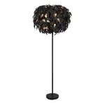 Zwarte vloerlamp retro, Urwa, met schakelaar, Huis en Inrichting, Lampen | Vloerlampen, Nieuw, Ophalen of Verzenden, Stof, 150 tot 200 cm