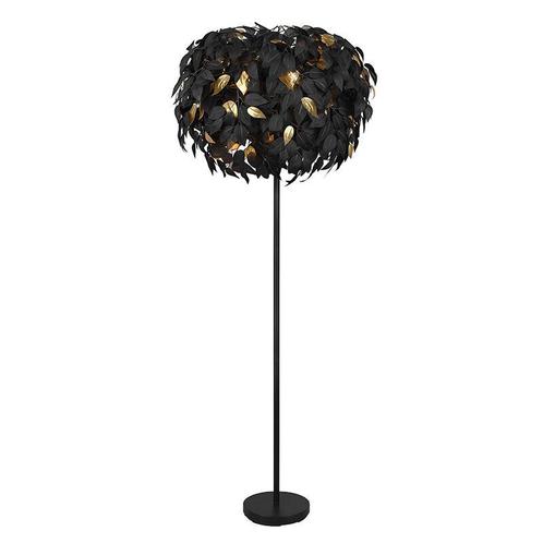Zwarte vloerlamp retro, Urwa, met schakelaar, Huis en Inrichting, Lampen | Vloerlampen, Nieuw, Stof, 150 tot 200 cm, Ophalen of Verzenden