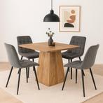 Mangohouten eettafel Mick vierkant 110x110cm, Verzenden, Vierkant, Nieuw, Industriële meubels