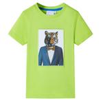 vidaXL Kindershirt met korte mouwen 140 limoengroen, Verzenden, Nieuw