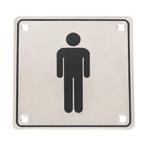 Wc pictogram mannen RVS vierkant, Ophalen of Verzenden, Nieuw, Overige materialen