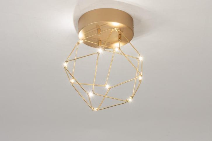 Rietveld Plafondlampen - Goud - Metaal, Huis en Inrichting, Lampen | Plafondlampen, Verzenden