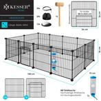 KESSER® Konijnenren - Konijnenhok - 36x144x72 cm - Zwart •, Dieren en Toebehoren, Verzenden, Nieuw