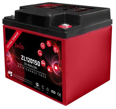 Zenith AGM Deep Cycle accu | ZL120150 | 12V 45Ah, Auto-onderdelen, Accu's en Toebehoren, Ophalen of Verzenden