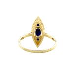Gouden prinsessen ring met saffier en diamant 14 krt, Sieraden, Tassen en Uiterlijk, Ringen, Ophalen of Verzenden, Nieuw
