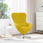 vidaXL Eivormige stoel Geel 63 x 73 x 90 cm Fluweel, Huis en Inrichting, Fauteuils, Verzenden, Nieuw