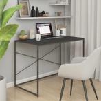 vidaXL Computerbureau 110x60x70 cm bewerkt hout zwart, Verzenden, Nieuw