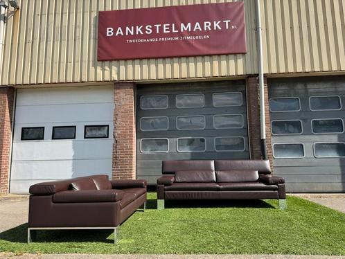 Banken JORI Shiva bruin leer relax bankstel design JR3960, Huis en Inrichting, Banken | Bankstellen, Rechte bank, Zo goed als nieuw