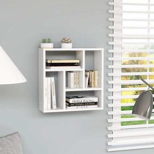 vidaXL Wandschap 45,1x16x45,1 cm bewerkt hout wit, Huis en Inrichting, Woonaccessoires | Wandplanken en Boekenplanken, Nieuw, Verzenden