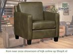 Leren fauteuil Smart - Granada Moss (olijf/groen) - Poten, Huis en Inrichting, Fauteuils, Nieuw, Ophalen of Verzenden, Bohemian, Eigentijds, Modern, Retro