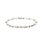 Witgouden fantasie armband met diamant; 0,24 ct. | 19 cm, Sieraden, Tassen en Uiterlijk, Armbanden, Gebruikt, Overige kleuren