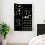 vidaXL Sieradenkast met spiegel en LED wandgemonteerd zwart, Huis en Inrichting, Verzenden, Nieuw