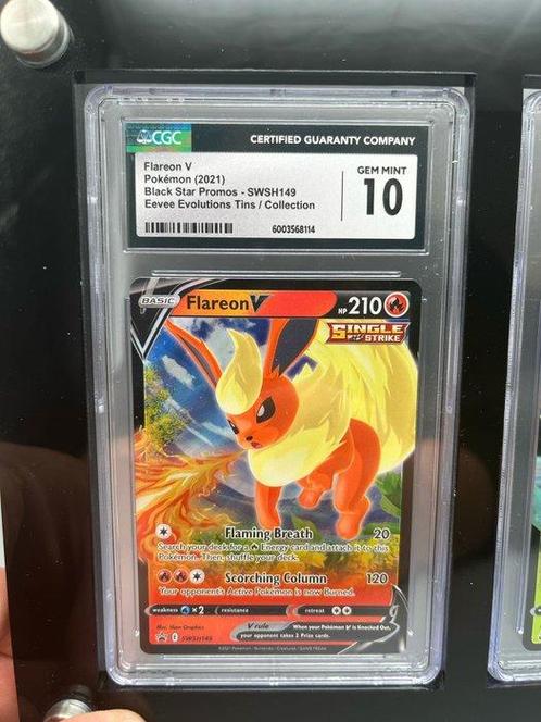 The Pokémon Company - 3 Graded card - Leafeon V, Flareon V &, Hobby en Vrije tijd, Verzamelkaartspellen | Pokémon