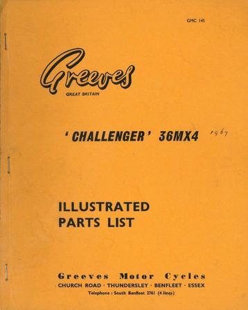1967 - Greeves - Illustrated Parts List - 'Challenger' 36MX4 beschikbaar voor biedingen