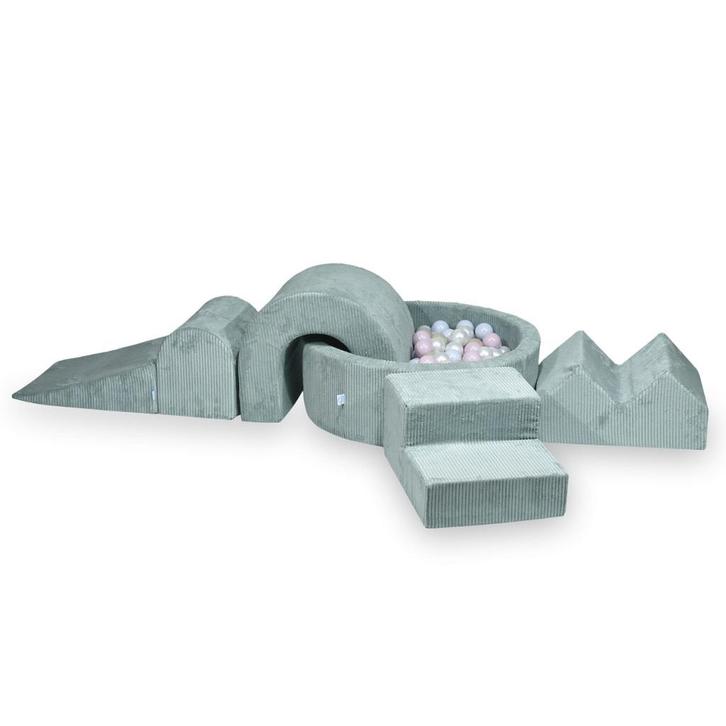 XL speelset van corduroy met ballenbak en 5 foamblokken i..., Kinderen en Baby's, Speelgoed | Educatief en Creatief, Nieuw, Ophalen of Verzenden